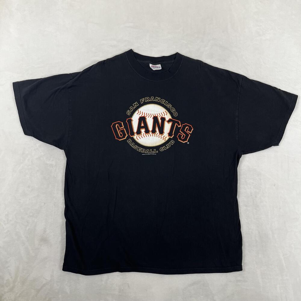 Vintage San Francisco Giants Shirt Mens 2XL Black MLB Baseball Hanes Y2K